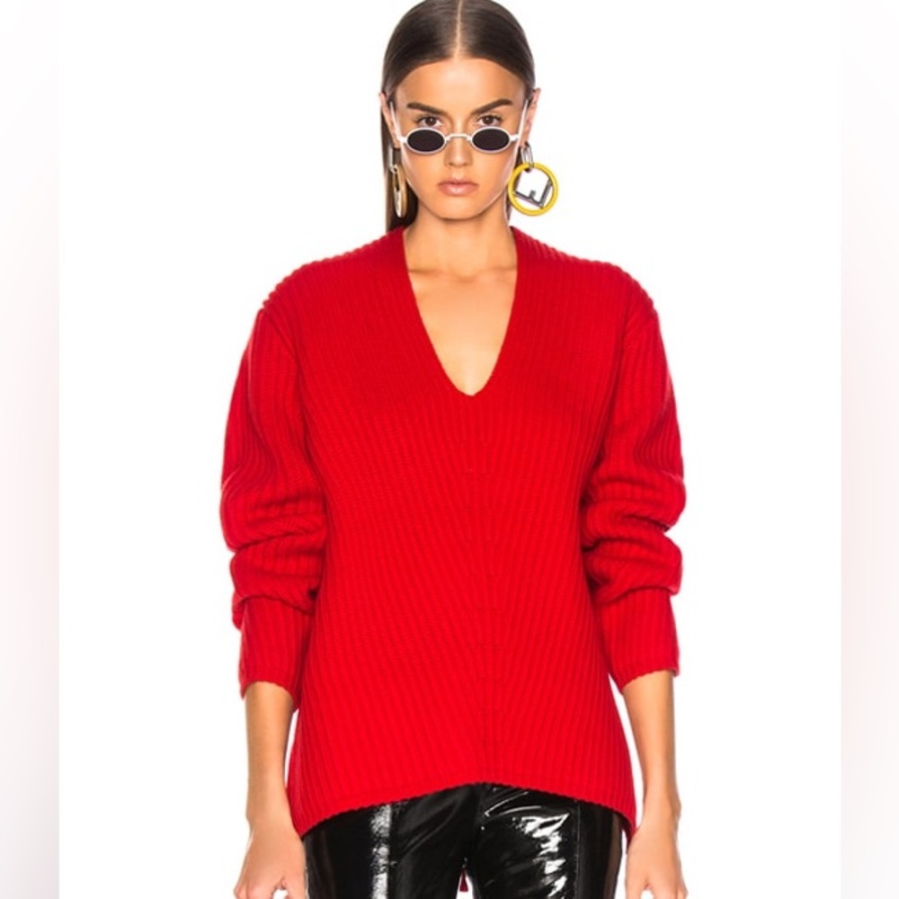 ACNE STUDIOS Red V neck knit Size xs